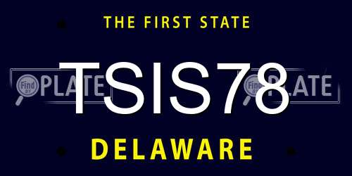 TSIS78 Delaware License Plate