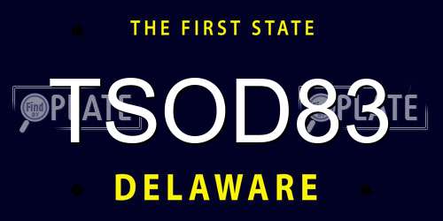 TSOD83 Delaware License Plate
