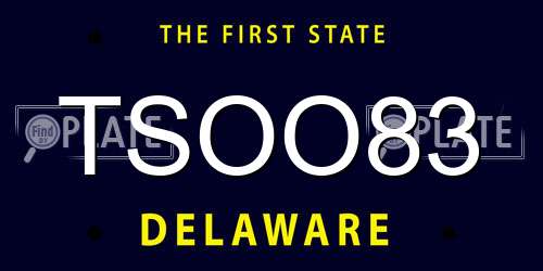 TSOO83 Delaware License Plate