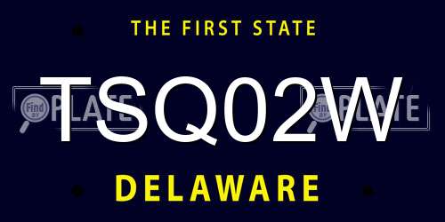 TSQ02W Delaware License Plate