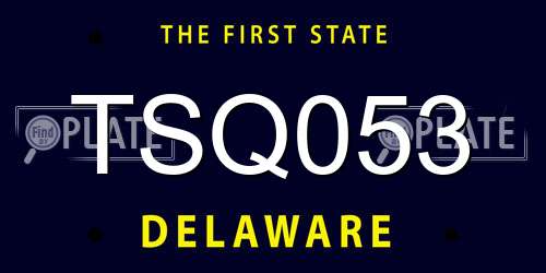 TSQ053 Delaware License Plate