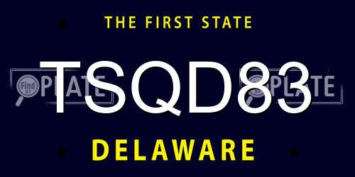TSQD83 Delaware License Plate