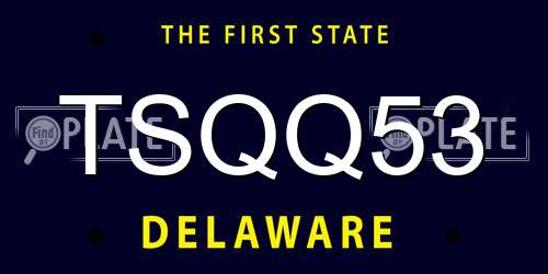 TSQQ53 Delaware License Plate