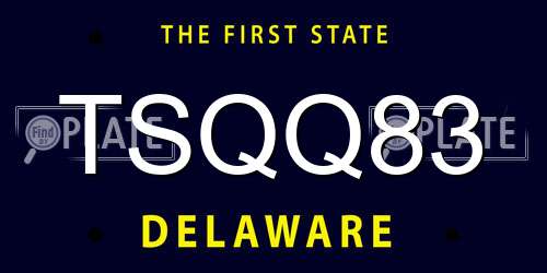 TSQQ83 Delaware License Plate
