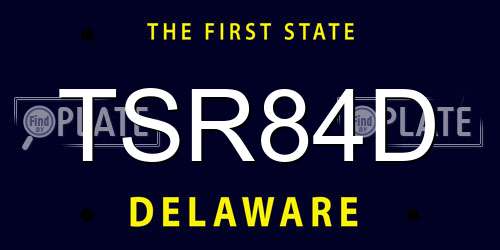 TSR84D Delaware License Plate