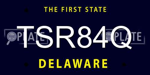 TSR84Q Delaware License Plate
