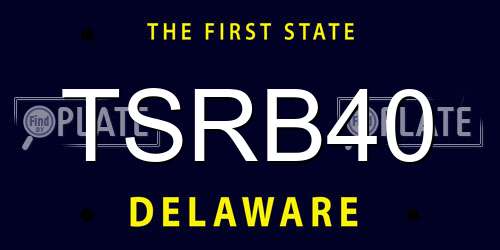 TSRB40 Delaware License Plate