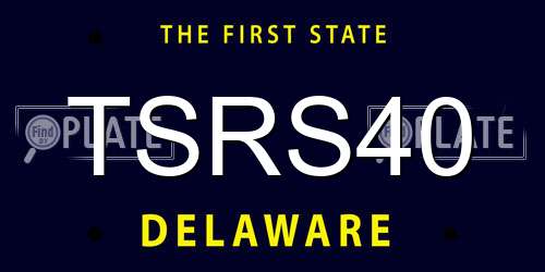 TSRS40 Delaware License Plate