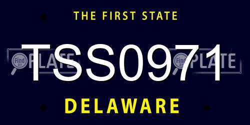 TSS0971 Delaware License Plate