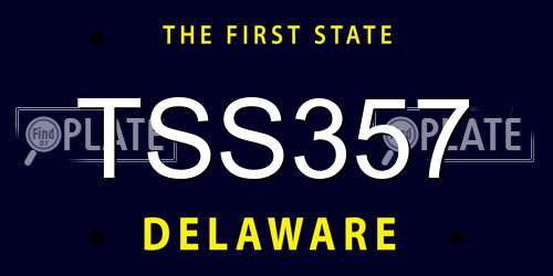 TSS357 Delaware License Plate