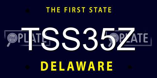 TSS35Z Delaware License Plate