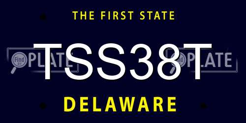 TSS38T Delaware License Plate