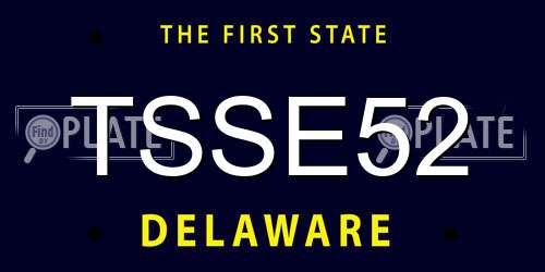 TSSE52 Delaware License Plate