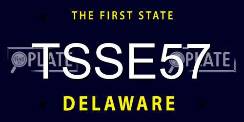 TSSE57 Delaware License Plate