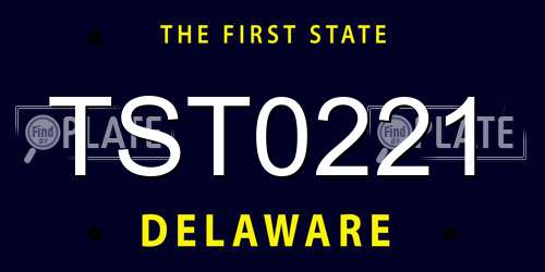 TST0221 Delaware License Plate