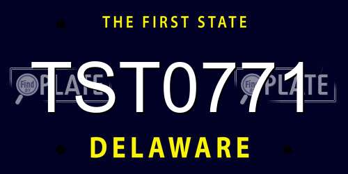 TST0771 Delaware License Plate