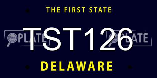 TST126 Delaware License Plate
