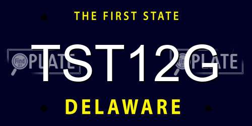TST12G Delaware License Plate
