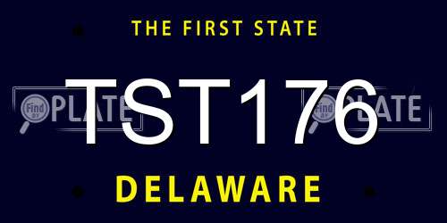 TST176 Delaware License Plate