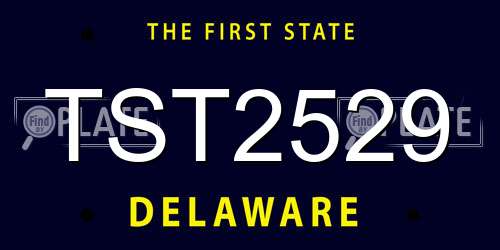 TST2529 Delaware License Plate