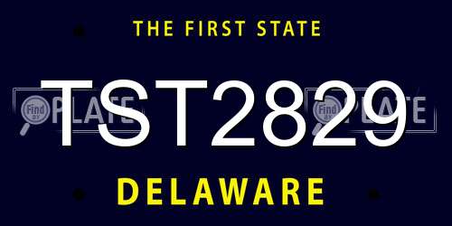 TST2829 Delaware License Plate