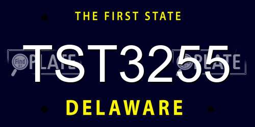 TST3255 Delaware License Plate