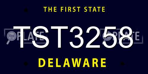 TST3258 Delaware License Plate