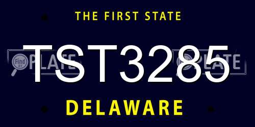 TST3285 Delaware License Plate