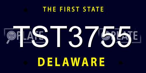 TST3755 Delaware License Plate