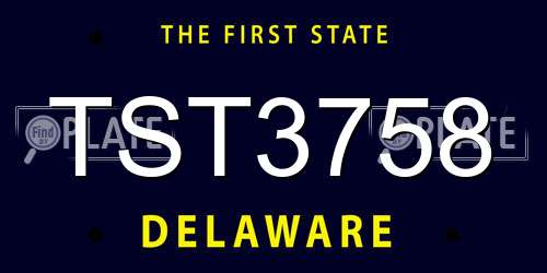 TST3758 Delaware License Plate