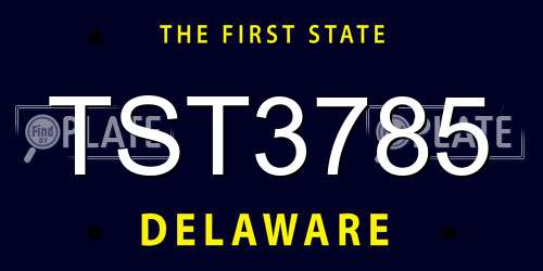 TST3785 Delaware License Plate