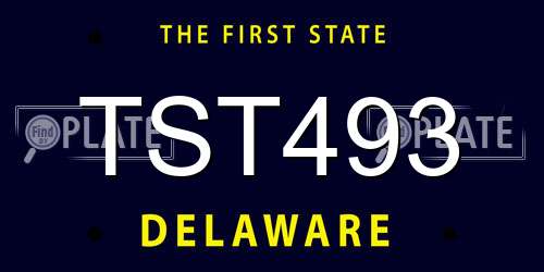 TST493 Delaware License Plate