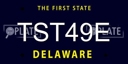 TST49E Delaware License Plate