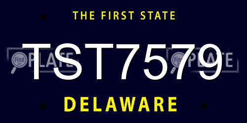 TST7579 Delaware License Plate