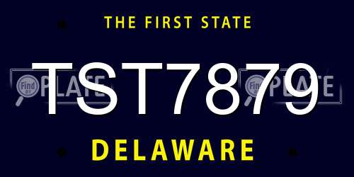 TST7879 Delaware License Plate