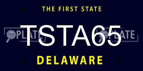 TSTA65 Delaware License Plate