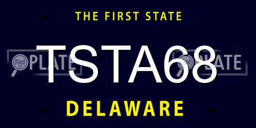TSTA68 Delaware License Plate