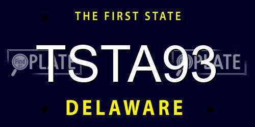TSTA93 Delaware License Plate