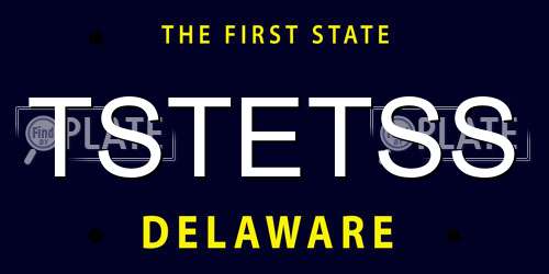 TSTETSS Delaware License Plate