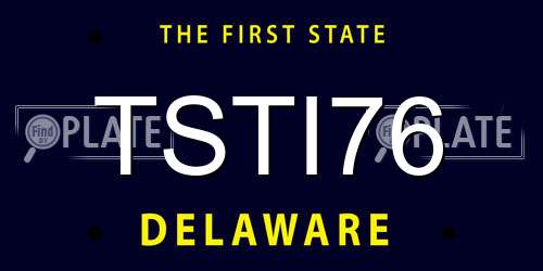 TSTI76 Delaware License Plate
