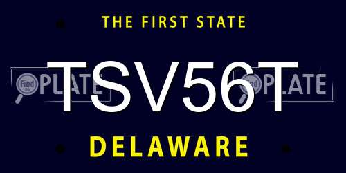 TSV56T Delaware License Plate