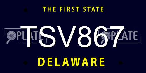 TSV867 Delaware License Plate