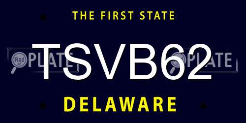TSVB62 Delaware License Plate