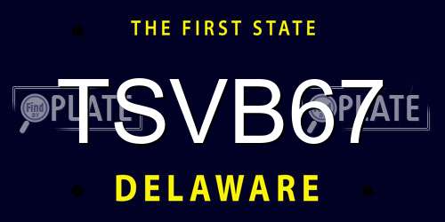 TSVB67 Delaware License Plate