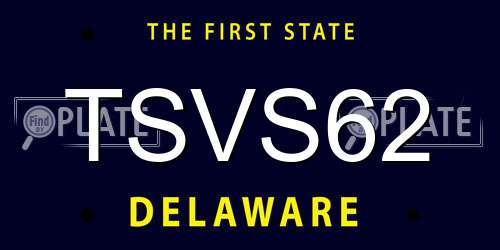 TSVS62 Delaware License Plate