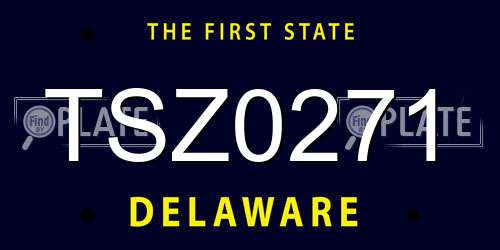 TSZ0271 Delaware License Plate