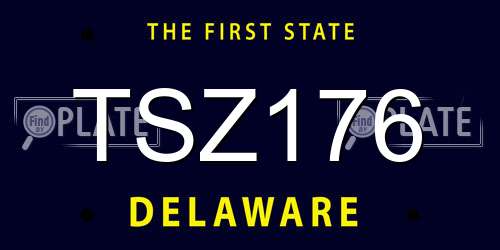 TSZ176 Delaware License Plate