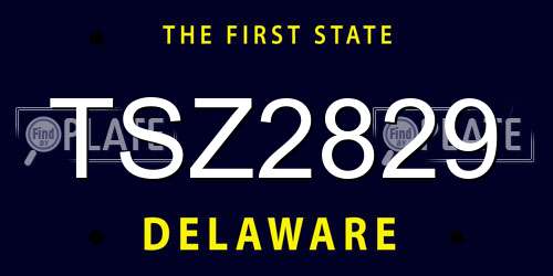 TSZ2829 Delaware License Plate