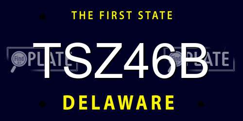 TSZ46B Delaware License Plate
