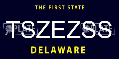 TSZEZSS Delaware License Plate